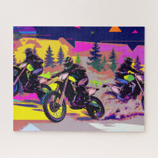 Puzzle Trio de coureurs de motocross - Motards en moto to