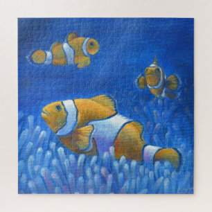 Puzzle Trio de poissons-clowns, impression d'art peinte à