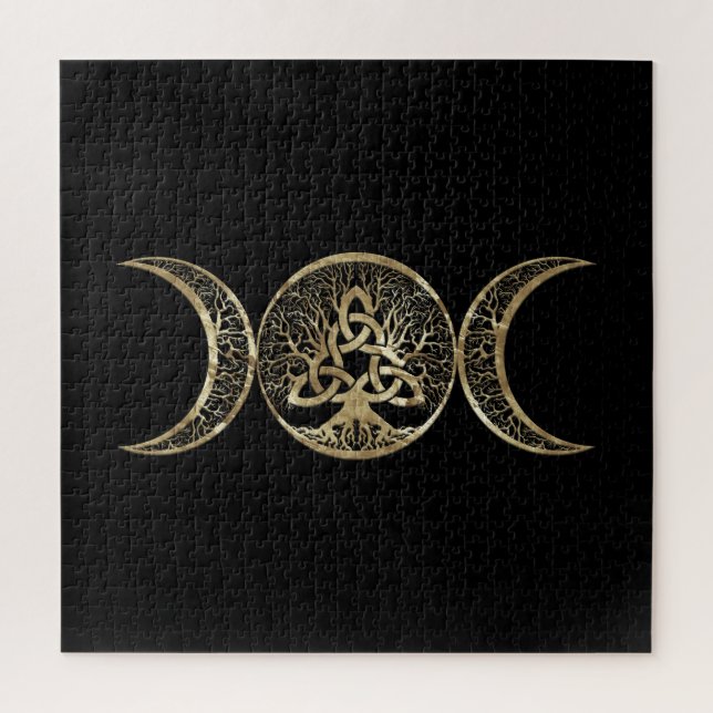 Puzzle Triple Lune Arbre de Vie Triquetra (Vertical)