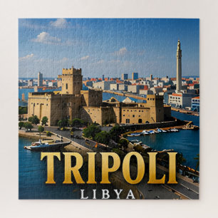 Puzzle Tripoli, château rouge et côte méditerranéenne