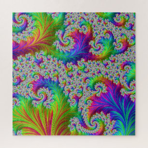 Puzzle Trippy Vibrant Gras Trippy Rainbow Spiral Fractal