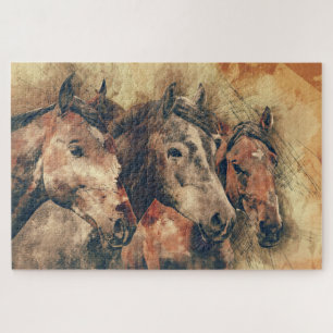 Puzzle Trois chevaux amigos