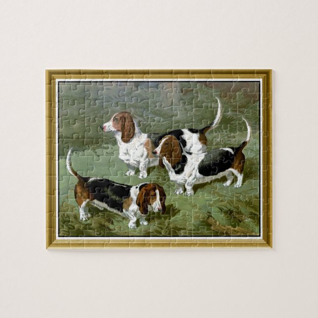 Puzzle Trois Chiens Basset Hound (Horizontal)