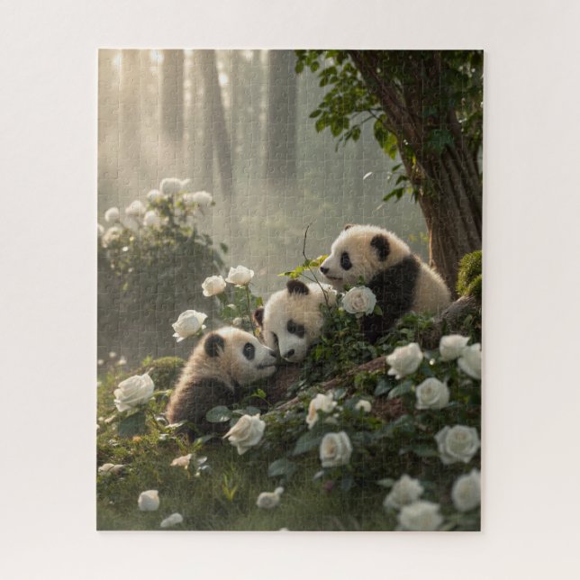 Puzzle Trois mignons Pandas (Vertical)