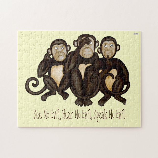 Puzzle Trois singes sages (Horizontal)