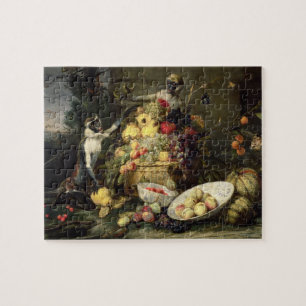 Puzzle Trois singes volant le fruit (huile sur la toile)