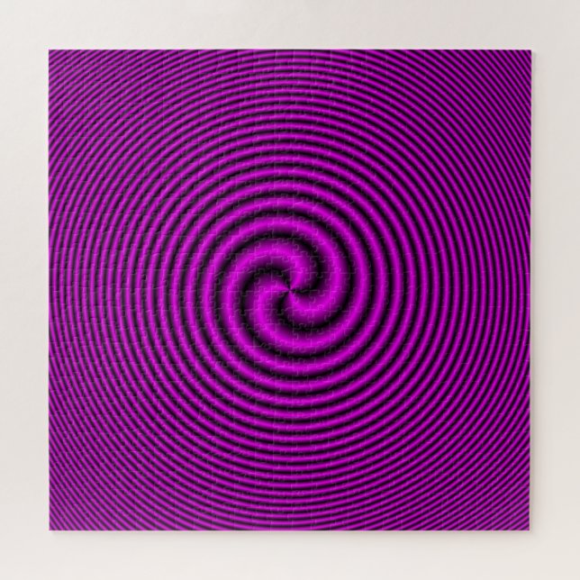 Puzzle Trois spirale à queue en rose violet (Horizontal)