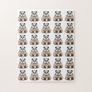 Puzzle Trop fatigué pour fonctionner Panda Café Dessin an