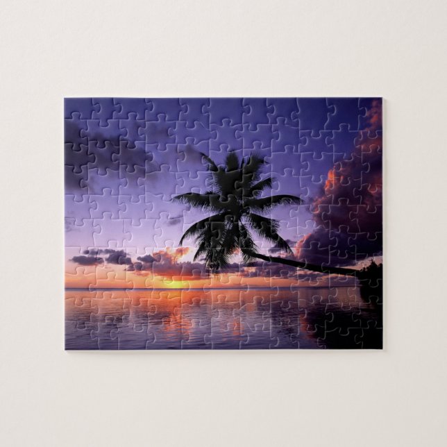Puzzle tropical de jeu de coucher du soleil de (Horizontal)