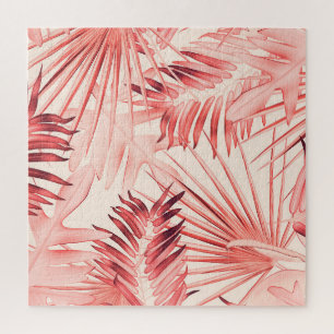 Puzzle Tropical Palm Feuille, Hawaiian Stylish Motif.