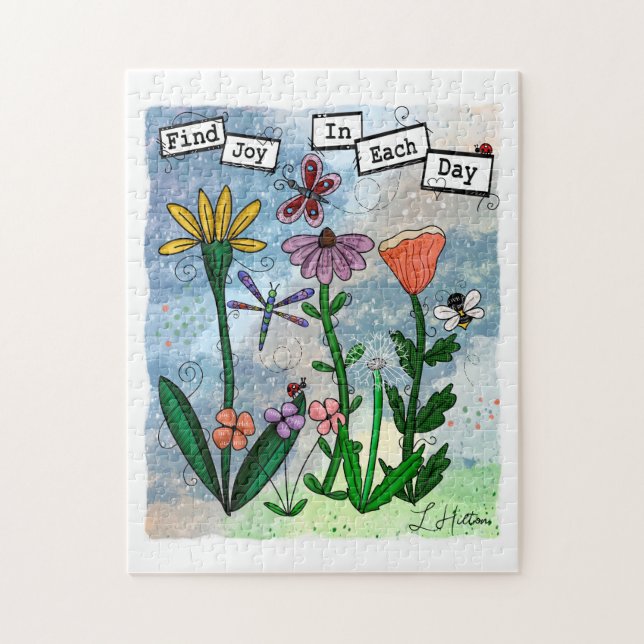 Puzzle Trouvez la joie dans le jour | Carte d'art (Vertical)