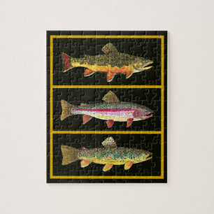 Puzzle Truite - Brown, arc-en-ciel, amoureux des pêcheur