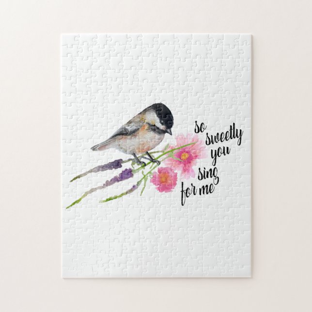 Puzzle Tu Chantes Si Doucement Pour Moi Chickadee Aquarel (Vertical)