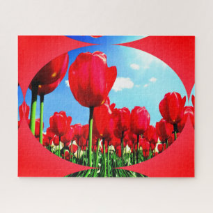 Puzzle Tulières rouges en art
