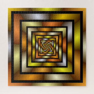 Puzzle Tunnel lumineux coloré Trippy Fractal Graphisme