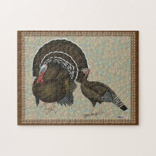Puzzle Turkeys Standard Bronze Portrait