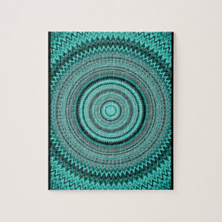 Puzzle turquoise fou de kaléidoscope avec la