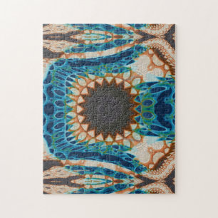 Puzzle Turquoise Gold Sun Southwestern Art