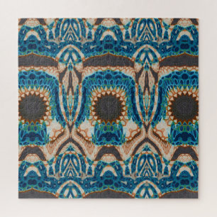Puzzle Turquoise Gold Sun Southwestern Art