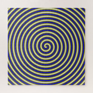 Puzzle Tuyau spiral en or et bleu
