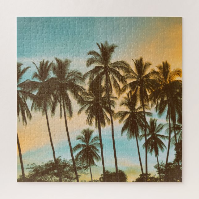 Puzzle Twilight Tropical : Cocout Palm Silhouette (Vertical)