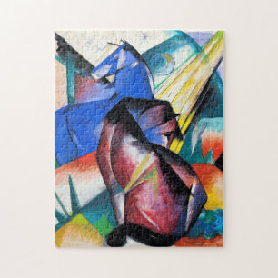 Puzzle Two red and blue horses by Franz Marc