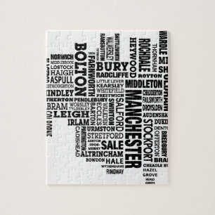 Puzzle Type noir carte de plus grand Manchester