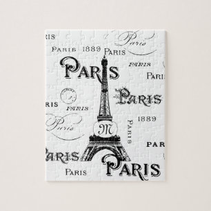 Puzzle Typographie Calligraphie Paris France Tour Eiffel