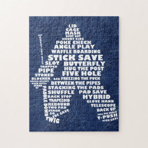 Puzzle Typographie du gardien de hockey sur glace Jigsaw 