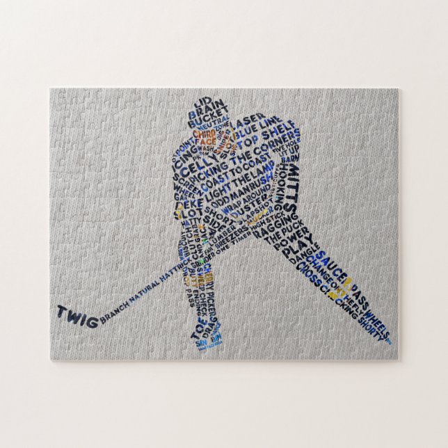 Puzzle Typographie du joueur de hockey (Horizontal)