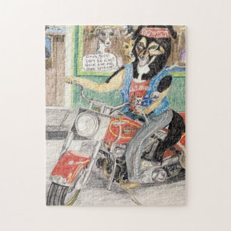 Puzzle Tyrone Chien 🐕 Sur Sa Moto 🏍️
