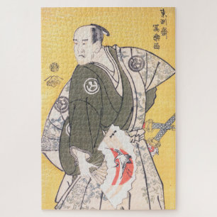 Puzzle Ukiyo-e Samurai japonais avec l'art du ventilateur