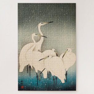 Puzzle Ukiyoe - Aigrettes en neige