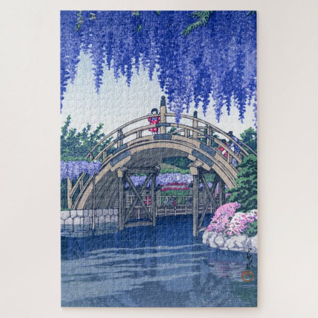 Puzzle ukiyoe - hasui - No.34 Wisteria à Kameido -   (Vertical)