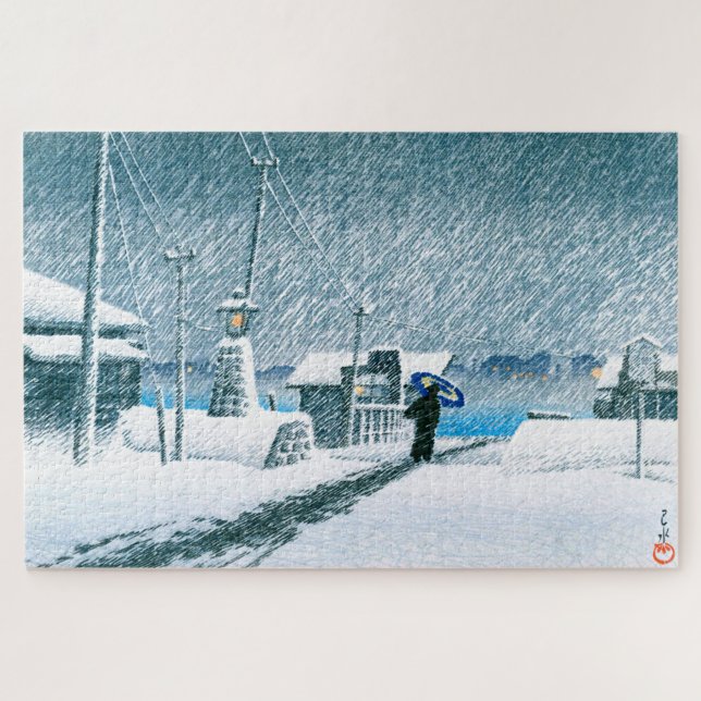 Puzzle ukiyoe - hasui - No.3 Neige à Tsukishima - (Horizontal)