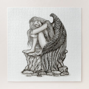 Puzzle Un ange endormi sur la pierre