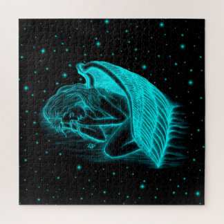Puzzle Un Angel endormi, Noir et Vert Design