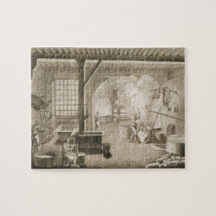Puzzle Un atelier tinctorial en soie, du 'DES