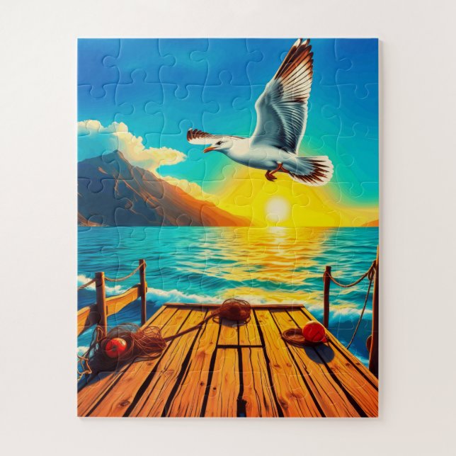 Puzzle Un bord de mer serein pour les enfants (Vertical)