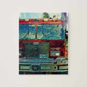 Puzzle Un cadeau d'art pour un pompier rouge