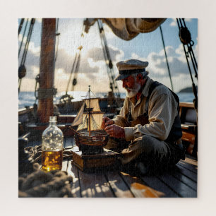 Puzzle Un capitaine construit un navire dans une bouteill