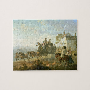 Puzzle Un car d'étape sur une route de campagne, 1792