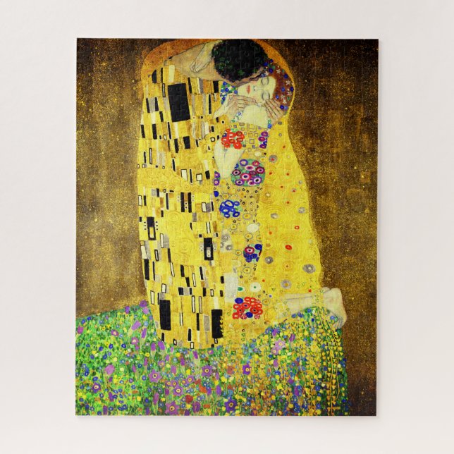 Puzzle Un casse-tête avec Klimt's The Kiss (Vertical)