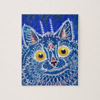 Un chat dans le style gothique par Louis Wain