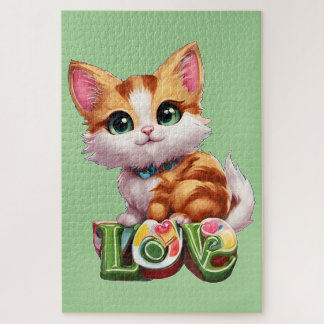 Puzzle Un chaton en amour