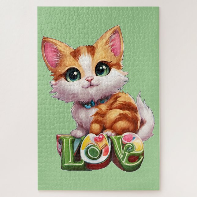 Puzzle Un chaton en amour (Vertical)