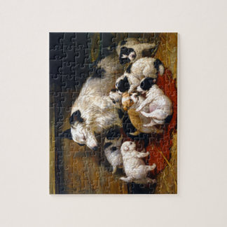 Puzzle Un chien et ses chiots