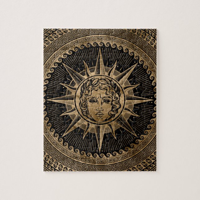 Puzzle Un dieu soleil d'or d'Apollo sur l'ornement (Vertical)