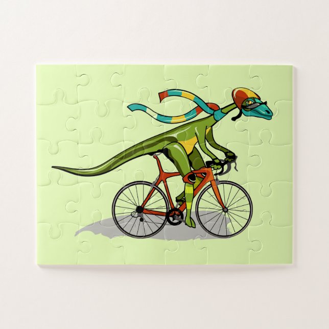 Puzzle Un Dinosaure Anabisetia À Vélo. (Horizontal)