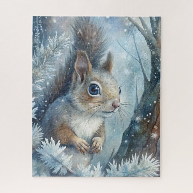 Puzzle Un écureuil en hiver (Vertical)